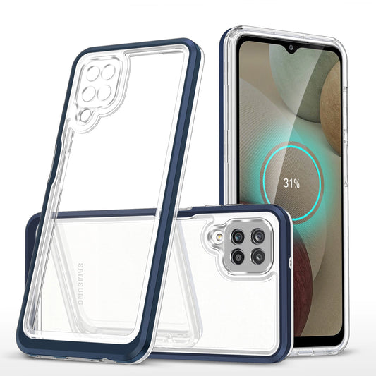 Clear 3in1 Case for Samsung Galaxy A12 5G Frame Gel Cover Blue_0