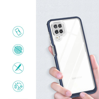 Clear 3in1 Case for Samsung Galaxy A12 5G Frame Gel Cover Blue_1