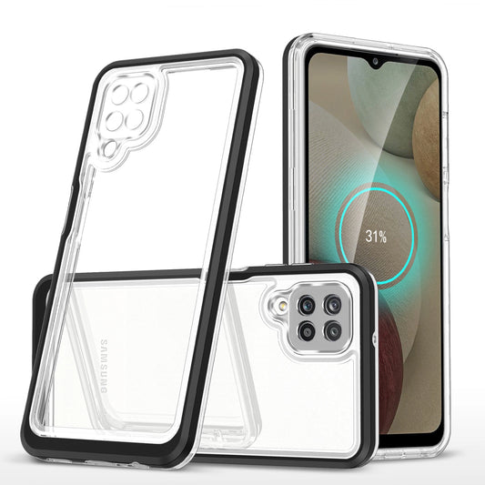 Clear 3in1 Case for Samsung Galaxy A22 4G Frame Gel Cover Black_0