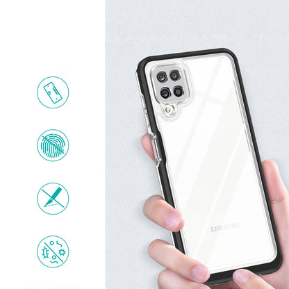 Clear 3in1 Case for Samsung Galaxy A22 4G Frame Gel Cover Black_1