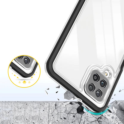 Clear 3in1 Case for Samsung Galaxy A22 4G Frame Gel Cover Black_5