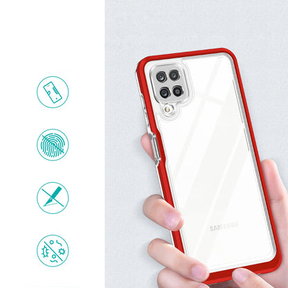 Clear 3in1 Case for Samsung Galaxy A22 4G Frame Gel Cover Red_1