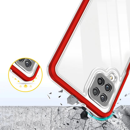 Clear 3in1 Case for Samsung Galaxy A22 4G Frame Gel Cover Red_5