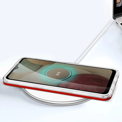 Clear 3in1 Case for Samsung Galaxy A22 4G Frame Gel Cover Red_6