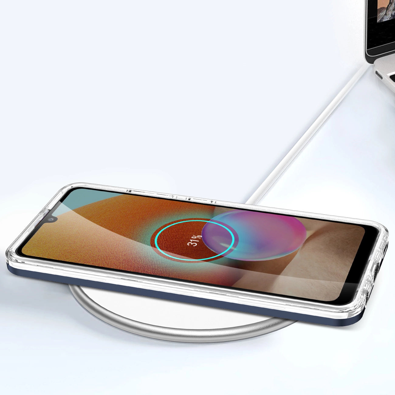 Clear 3in1 Case for Samsung Galaxy A32 5G Frame Gel Cover Blue_6