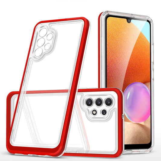 Clear 3in1 Case for Samsung Galaxy A32 5G Frame Gel Cover Red_0