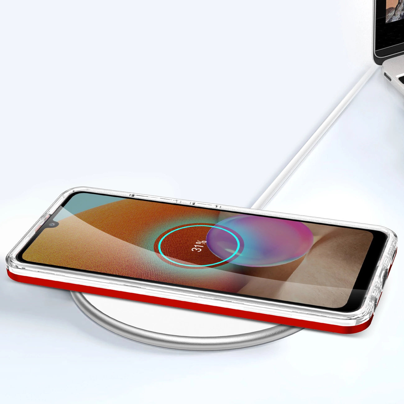 Clear 3in1 Case for Samsung Galaxy A32 5G Frame Gel Cover Red_6