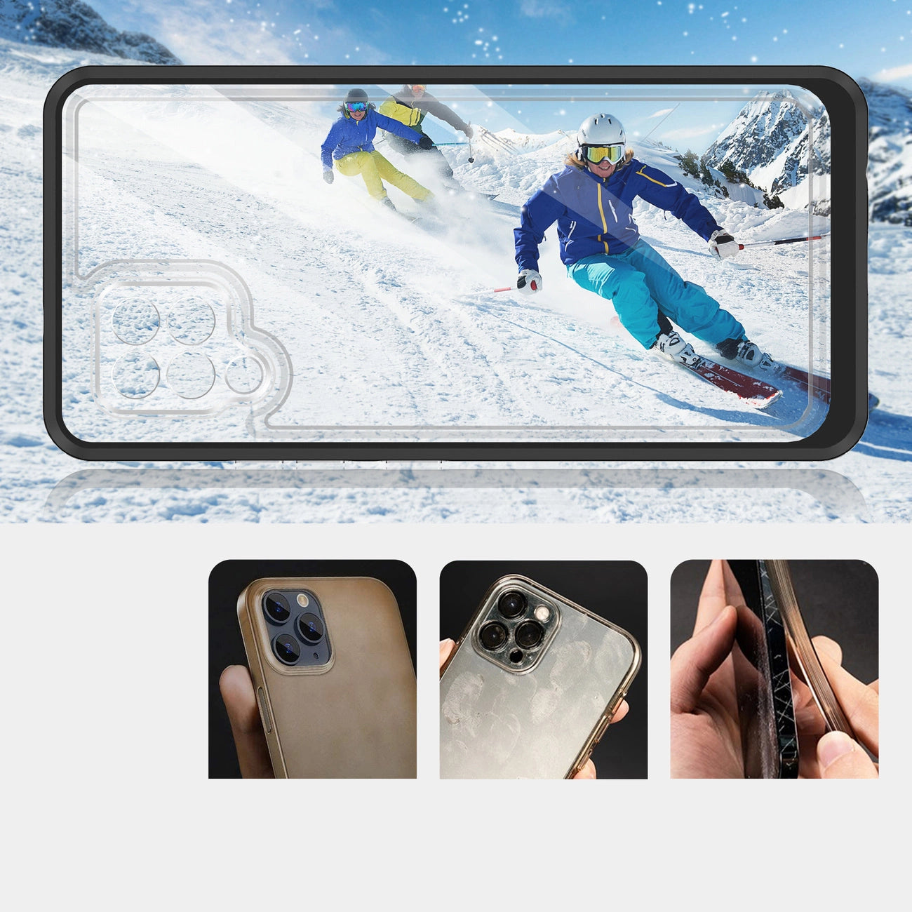 Clear 3in1 Case for Samsung Galaxy A42 5G Frame Gel Cover Black_2