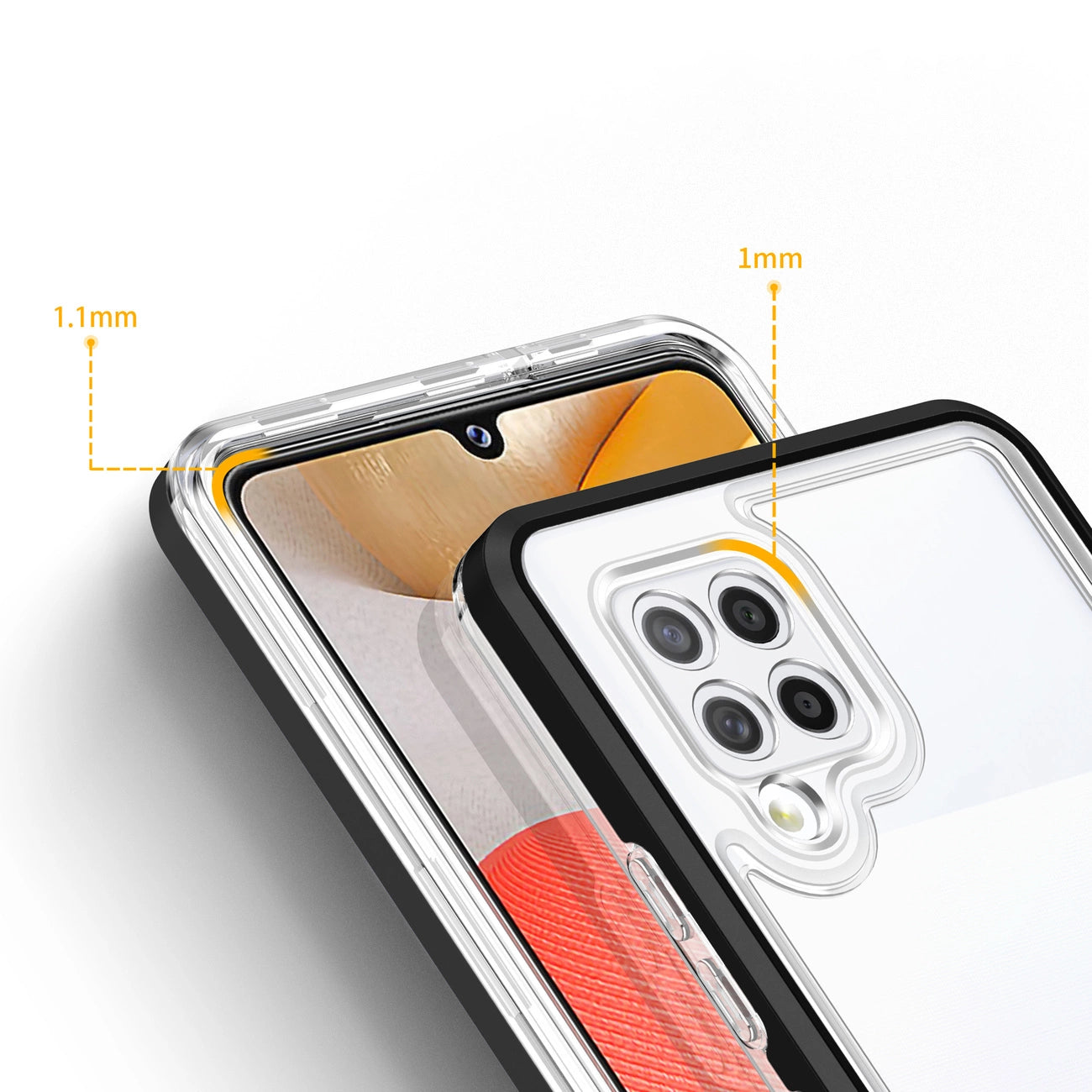 Clear 3in1 Case for Samsung Galaxy A42 5G Frame Gel Cover Black_3