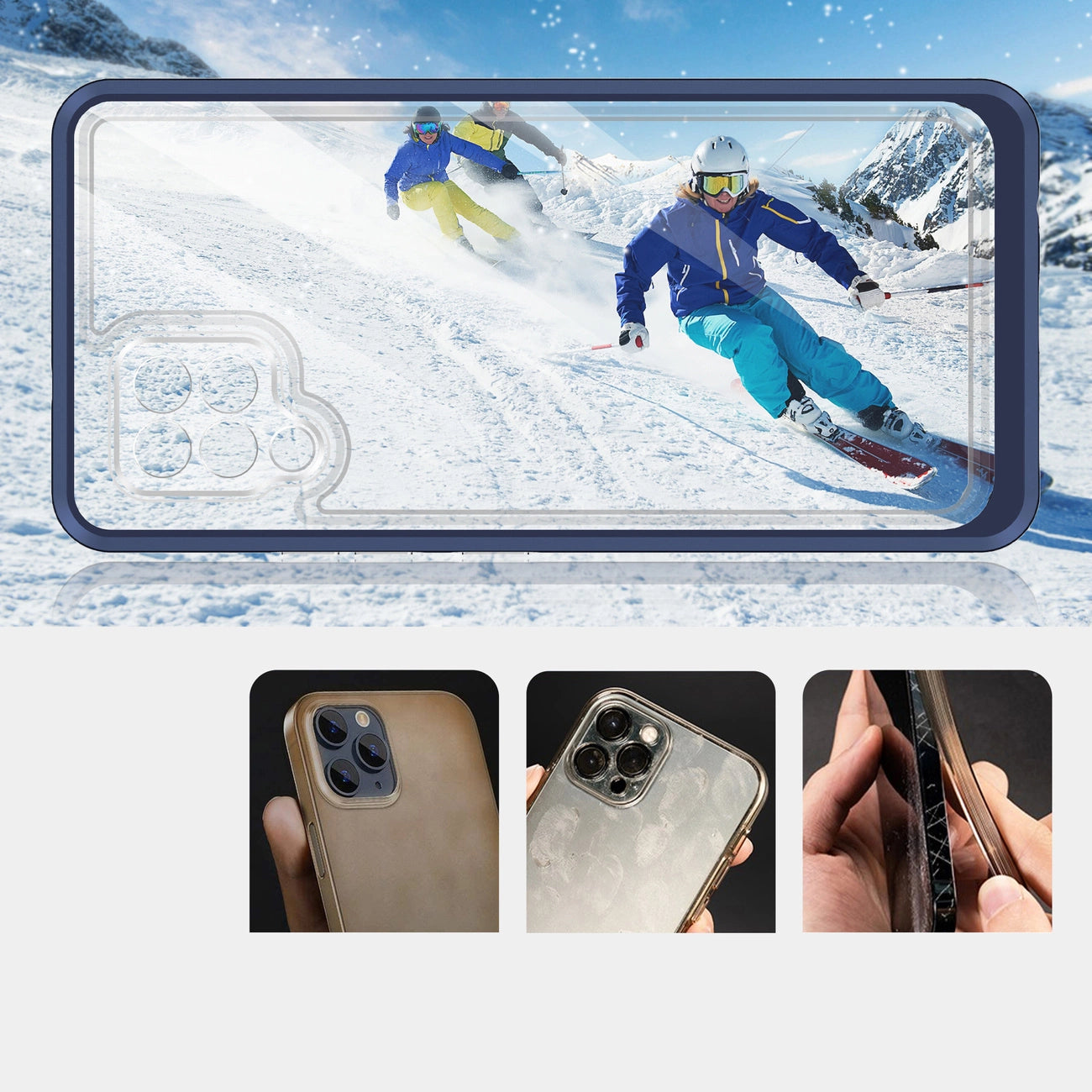 Clear 3in1 Case for Samsung Galaxy A42 5G Frame Gel Cover Blue_2