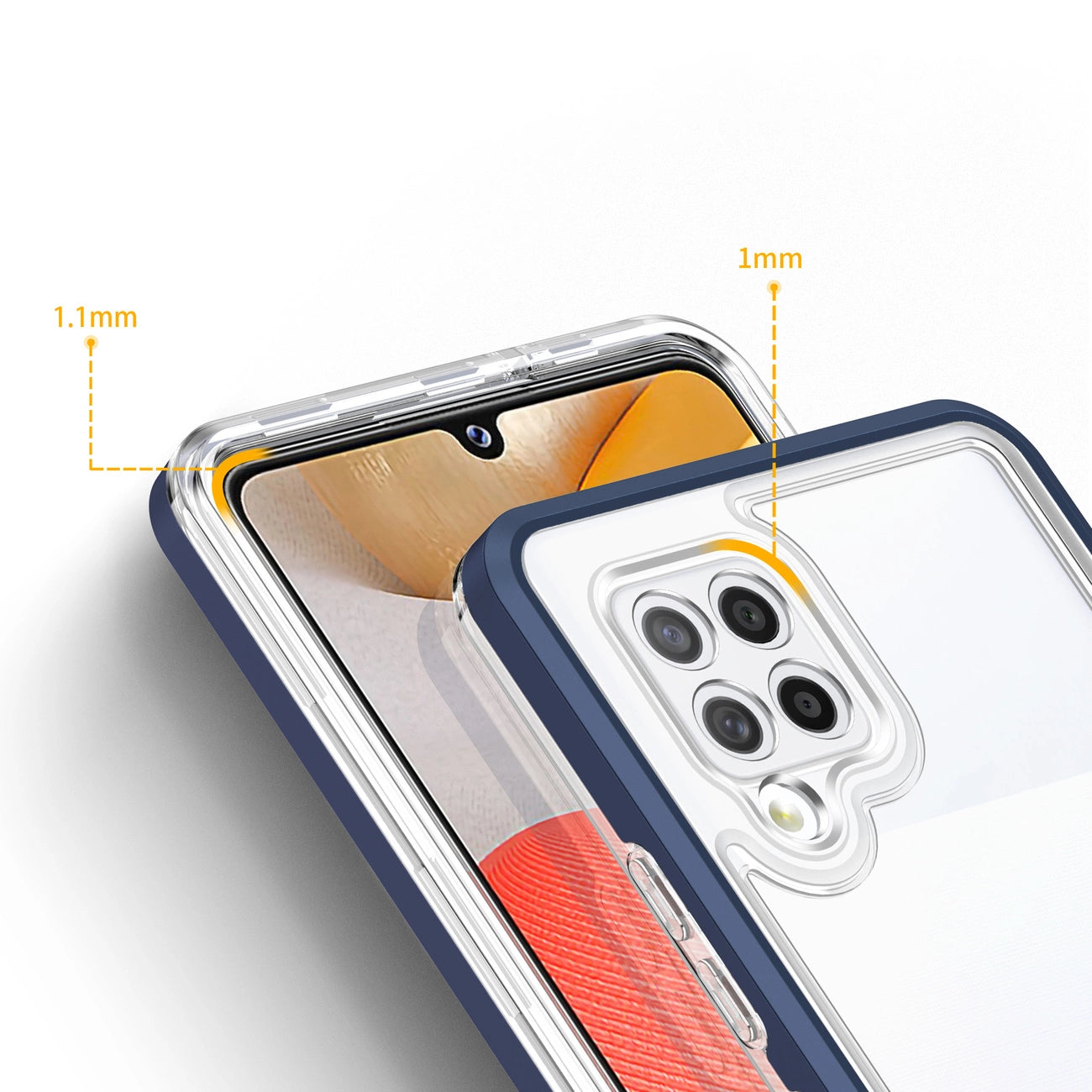 Clear 3in1 Case for Samsung Galaxy A42 5G Frame Gel Cover Blue_3