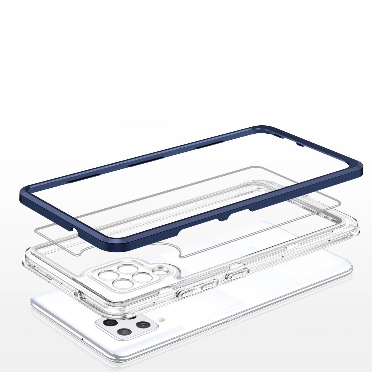 Clear 3in1 Case for Samsung Galaxy A42 5G Frame Gel Cover Blue_4
