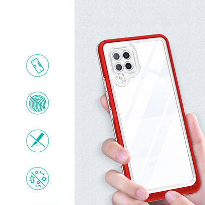 Clear 3in1 Case for Samsung Galaxy A42 5G Frame Gel Cover Red_1