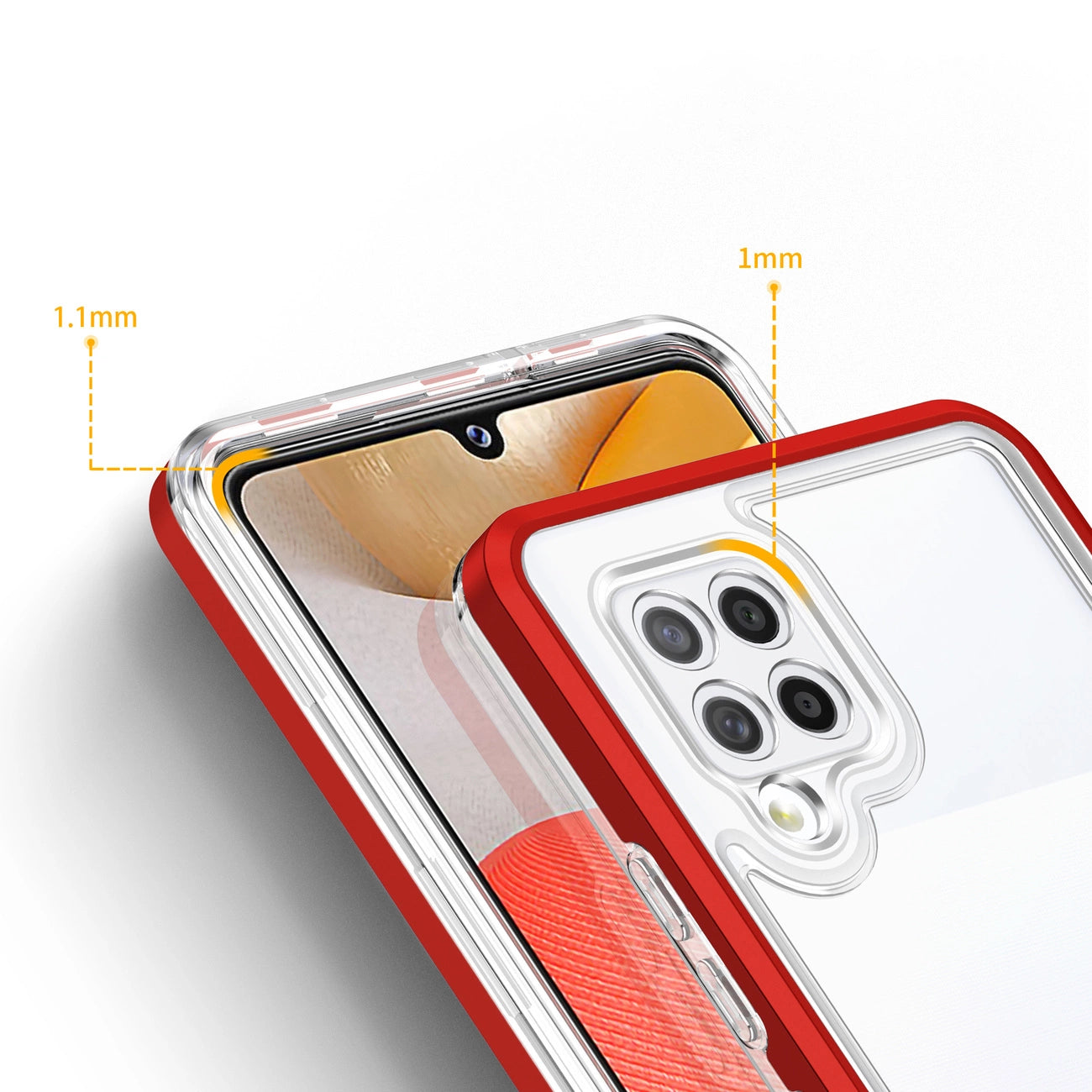 Clear 3in1 Case for Samsung Galaxy A42 5G Frame Gel Cover Red_3
