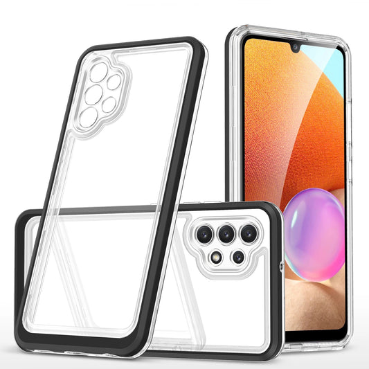 Clear 3in1 Case for Samsung Galaxy A72 4G Frame Gel Cover Black_0