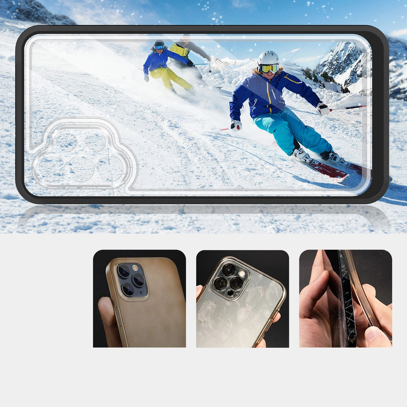 Clear 3in1 Case for Samsung Galaxy A72 4G Frame Gel Cover Black_2
