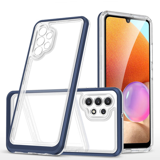 Clear 3in1 Case for Samsung Galaxy A72 4G Frame Gel Cover Blue_0