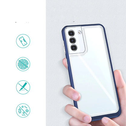 Clear 3in1 Case for Samsung Galaxy S22 + (S22 Plus) Frame Gel Cover Blue_1