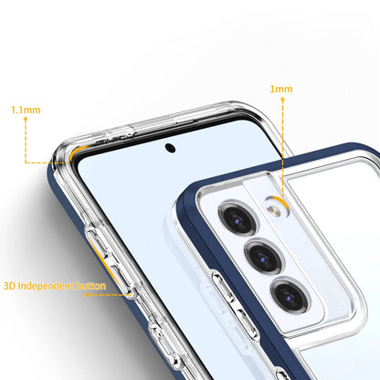 Clear 3in1 Case for Samsung Galaxy S22 + (S22 Plus) Frame Gel Cover Blue_3