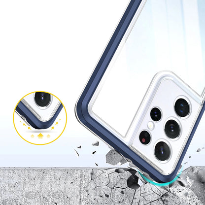 Clear 3in1 Case for Samsung Galaxy S22 Ultra Frame Gel Cover Blue_5