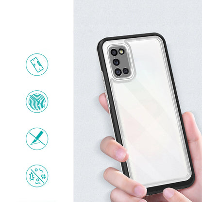 Clear 3in1 case for Samsung Galaxy A03s (166) frame gel cover black_1