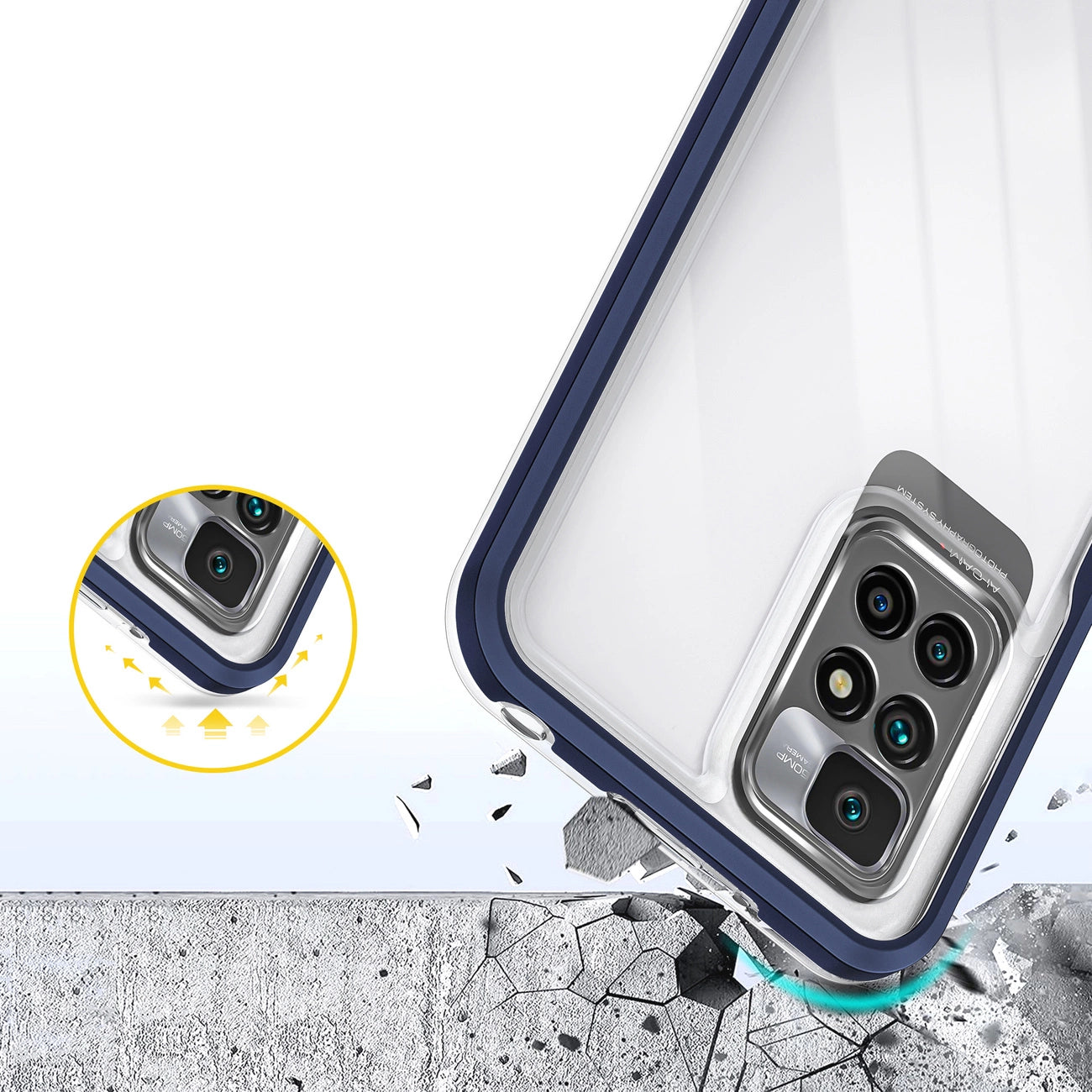 Clear 3in1 Case for Xiaomi Redmi 10 Frame Gel Cover Blue_5