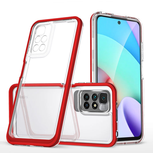 Clear 3in1 Case for Xiaomi Redmi 10 Frame Gel Cover Red_0