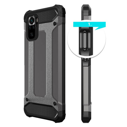 Hybrid Armor Case Tough Rugged Cover for Xiaomi Poco M4 Pro 5G black_2