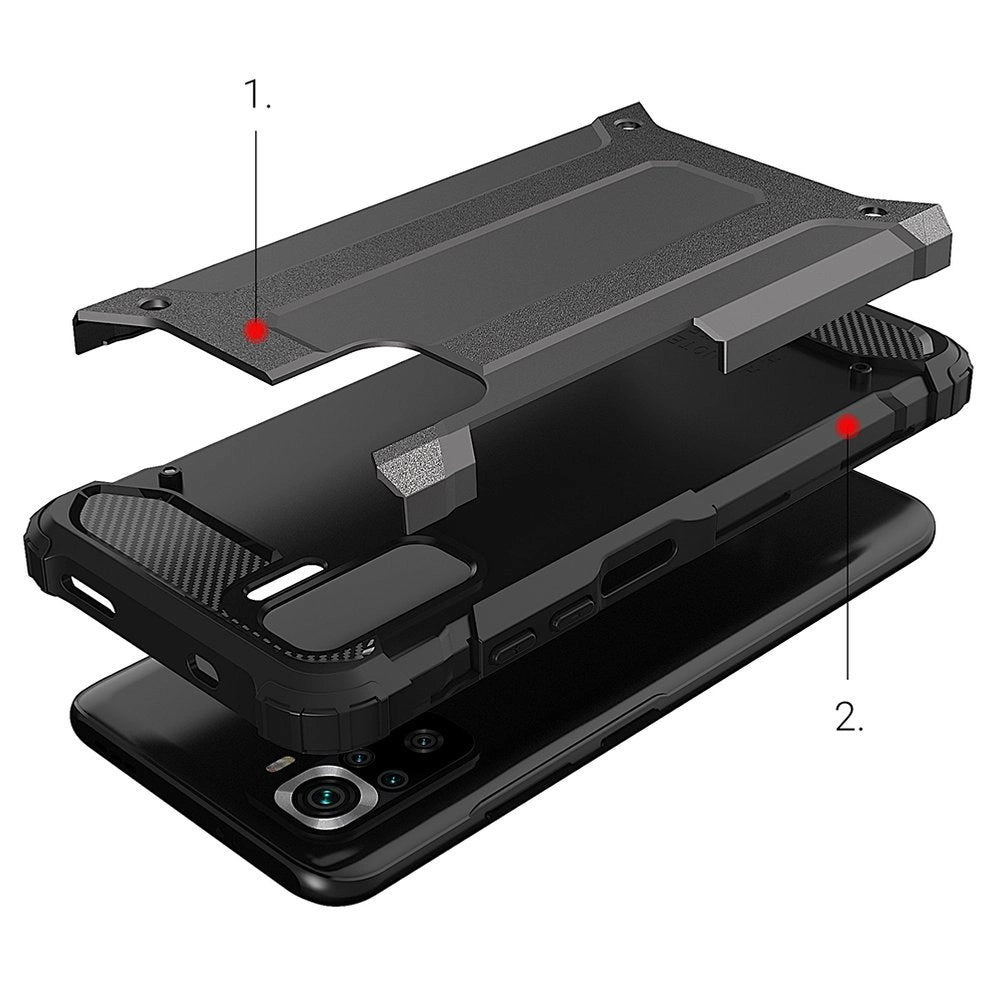 Hybrid Armor Case Tough Rugged Cover for Xiaomi Poco M4 Pro 5G black_4