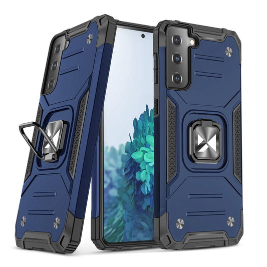 Wozinsky Ring Armor tough hybrid case cover + magnetic holder for Samsung Galaxy S22 blue_0