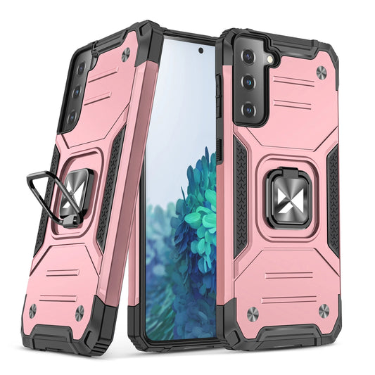 Wozinsky Ring Armor Tough Hybrid Case Cover + Magnetic Mount for Samsung Galaxy S22 + (S22 Plus) Pink_0