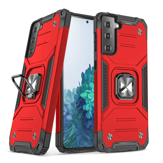 Wozinsky Ring Armor Tough Hybrid Case Cover + Magnetic Mount for Samsung Galaxy S22 + (S22 Plus) Red_0