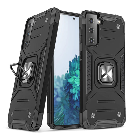 Wozinsky Ring Armor Tough Hybrid Case Cover + Magnetic Mount for Samsung Galaxy S22 + (S22 Plus) Black_0