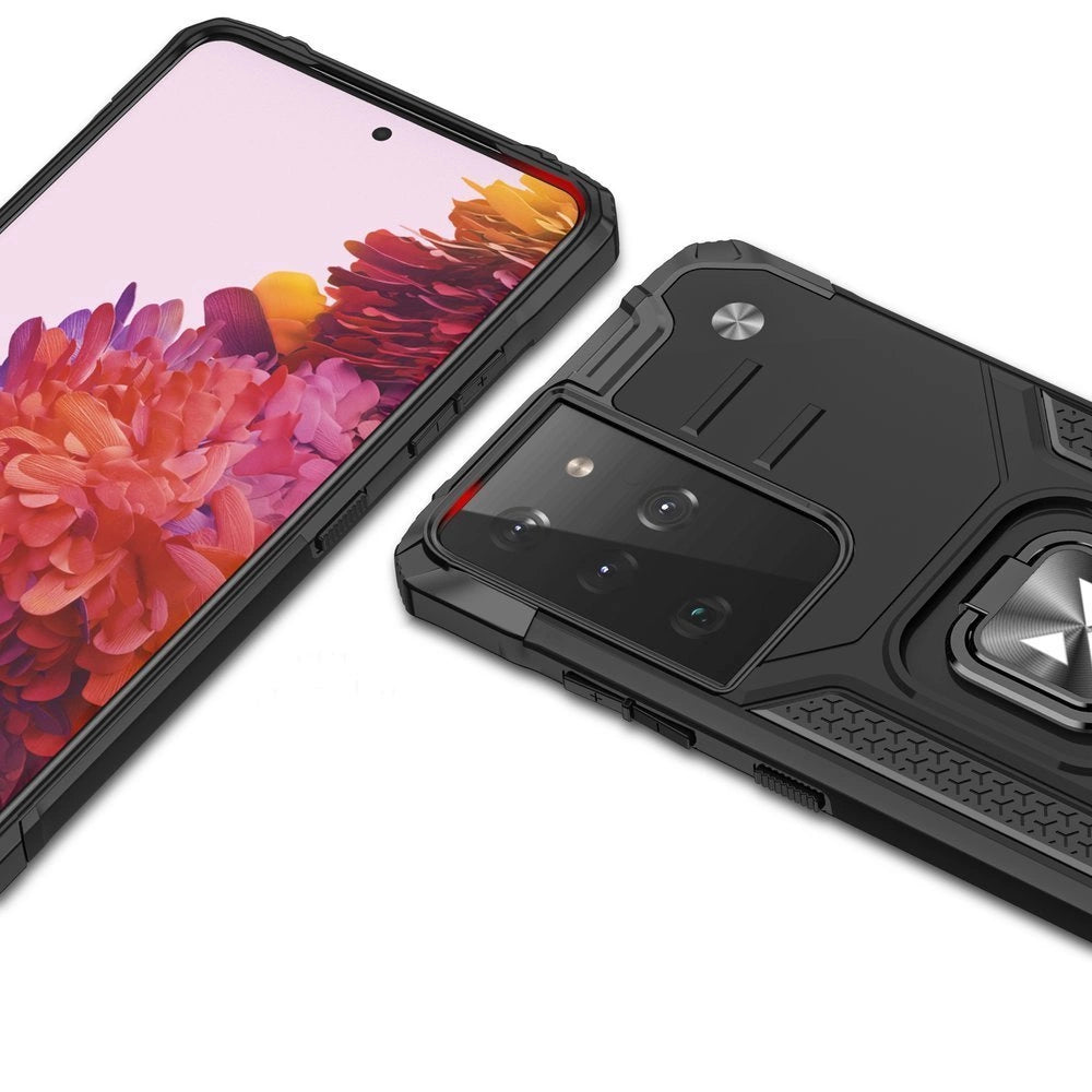 Wozinsky Ring Armor tough hybrid case cover + magnetic holder for Samsung Galaxy S22 Ultra blue_1