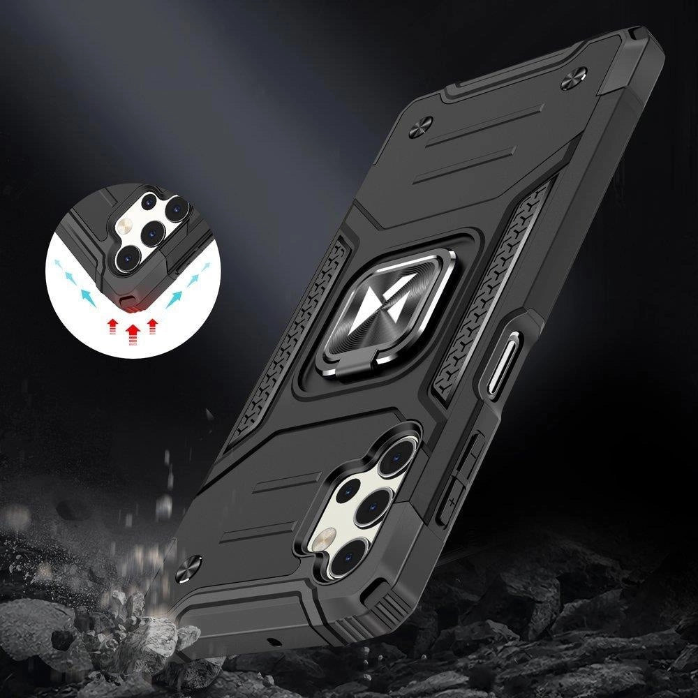 Wozinsky Ring Armor tough hybrid case cover + magnetic holder for Samsung Galaxy A23 blue_6
