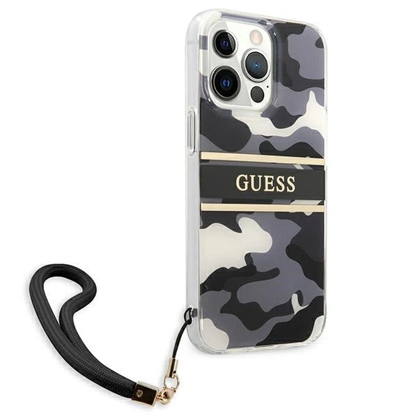 Guess GUHCP13LKCABBK iPhone 13 Pro / 13 6.1" black/black hardcase Camo Strap Collection_3