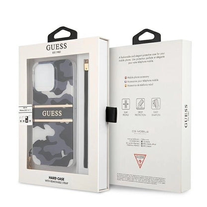 Guess GUHCP13LKCABBK iPhone 13 Pro / 13 6.1" black/black hardcase Camo Strap Collection_7