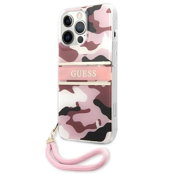 Guess GUHCP13LKCABPI iPhone 13 Pro / 13 6.1" pink/pink hardcase Camo Strap Collection_1