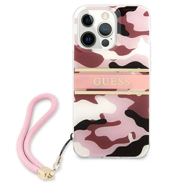 Guess GUHCP13LKCABPI iPhone 13 Pro / 13 6.1" pink/pink hardcase Camo Strap Collection_2