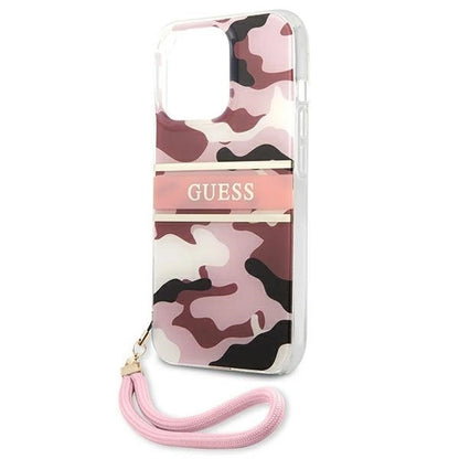 Guess GUHCP13LKCABPI iPhone 13 Pro / 13 6.1" pink/pink hardcase Camo Strap Collection_5