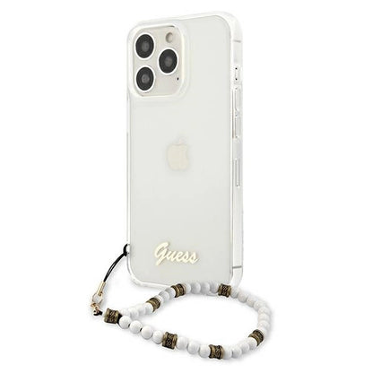 Guess GUHCP13LKPSWH iPhone 13 Pro / 13 6.1" Transparent Hardcase White Pearl_1