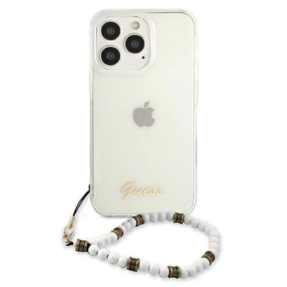 Guess GUHCP13LKPSWH iPhone 13 Pro / 13 6.1" Transparent Hardcase White Pearl_2
