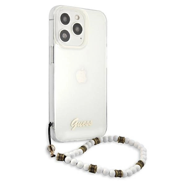 Guess GUHCP13LKPSWH iPhone 13 Pro / 13 6.1" Transparent Hardcase White Pearl_3
