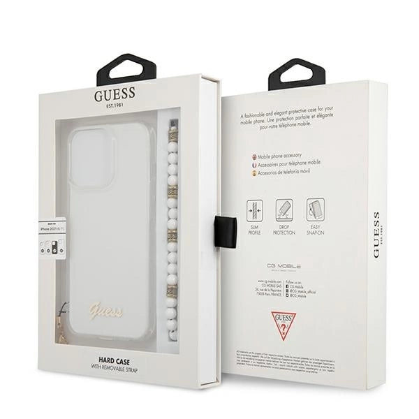 Guess GUHCP13LKPSWH iPhone 13 Pro / 13 6.1" Transparent Hardcase White Pearl_7