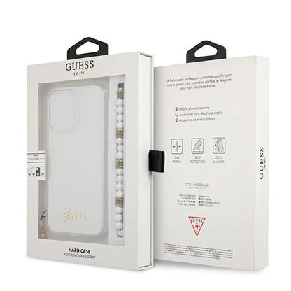 Guess GUHCP13LKPSWH iPhone 13 Pro / 13 6.1" Transparent Hardcase White Pearl_7