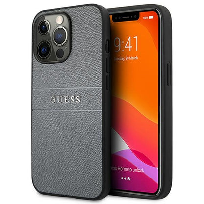Guess GUHCP13LPSASBGR iPhone 13 Pro / 13 6.1" grey/grey Saffiano Strap_0