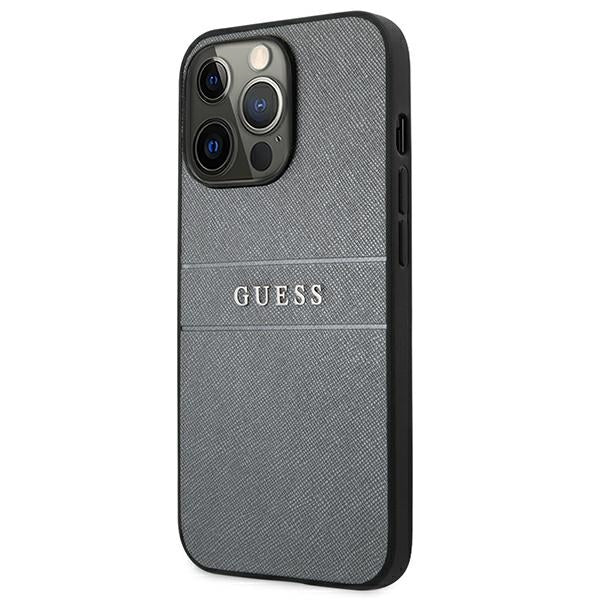 Guess GUHCP13LPSASBGR iPhone 13 Pro / 13 6.1" grey/grey Saffiano Strap_1