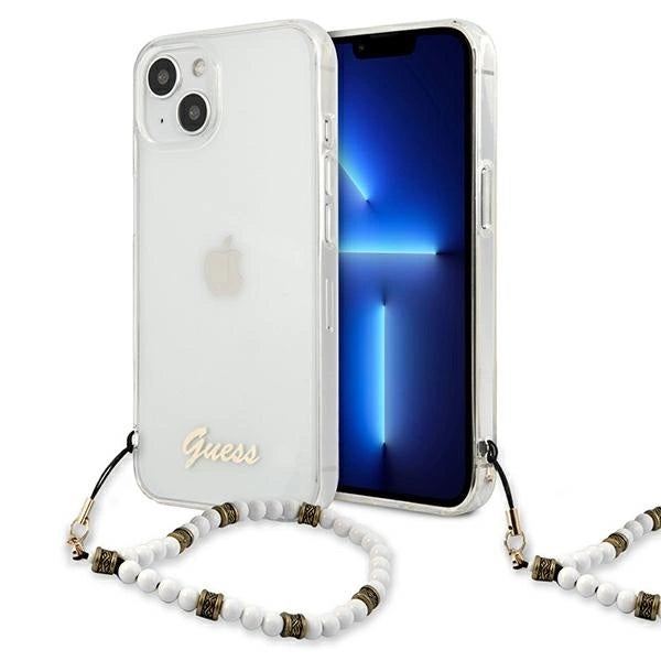 Guess GUHCP13MKPSWH iPhone 13 6.1" Transparent hardcase White Pearl_0