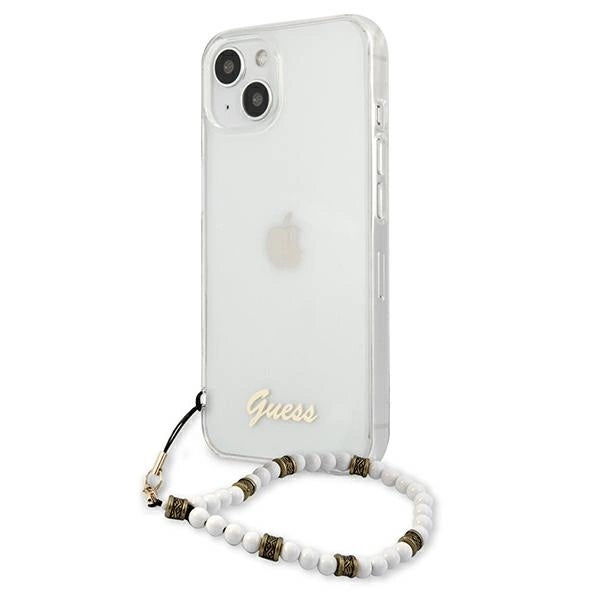 Guess GUHCP13MKPSWH iPhone 13 6.1" Transparent hardcase White Pearl_1
