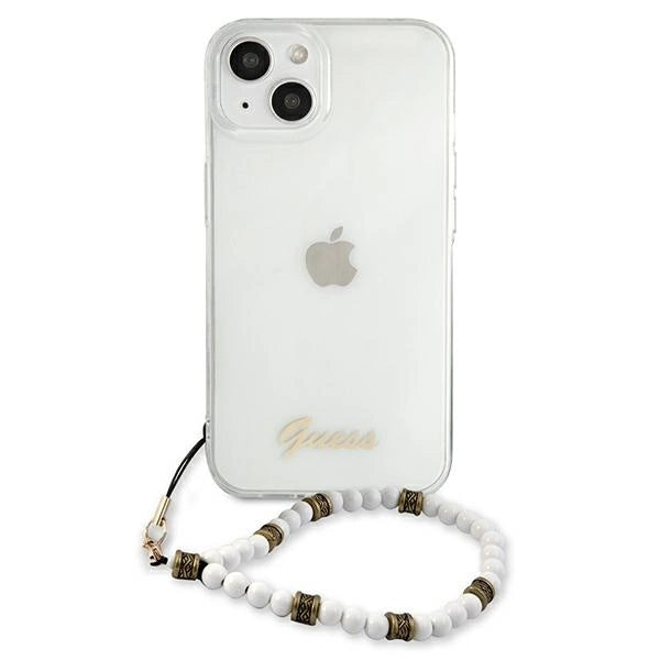 Guess GUHCP13MKPSWH iPhone 13 6.1" Transparent hardcase White Pearl_2